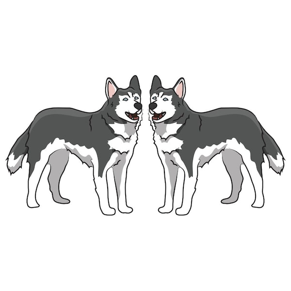 Siberian Husky Dog Decal, Dog Lover Decor Vinyl Sticker